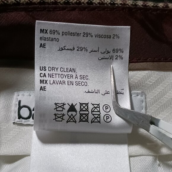 NEW Bar III Check Print Suit Separate Slim Fit Suit Pants Burgundy/Black, 30x32 - Picture 14 of 15